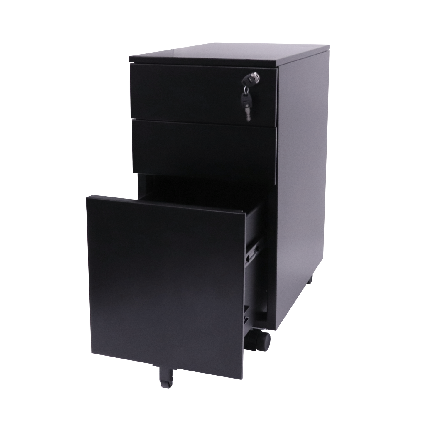 Slimline Mobile Pedestal Slimline Steel Pedestal - Black