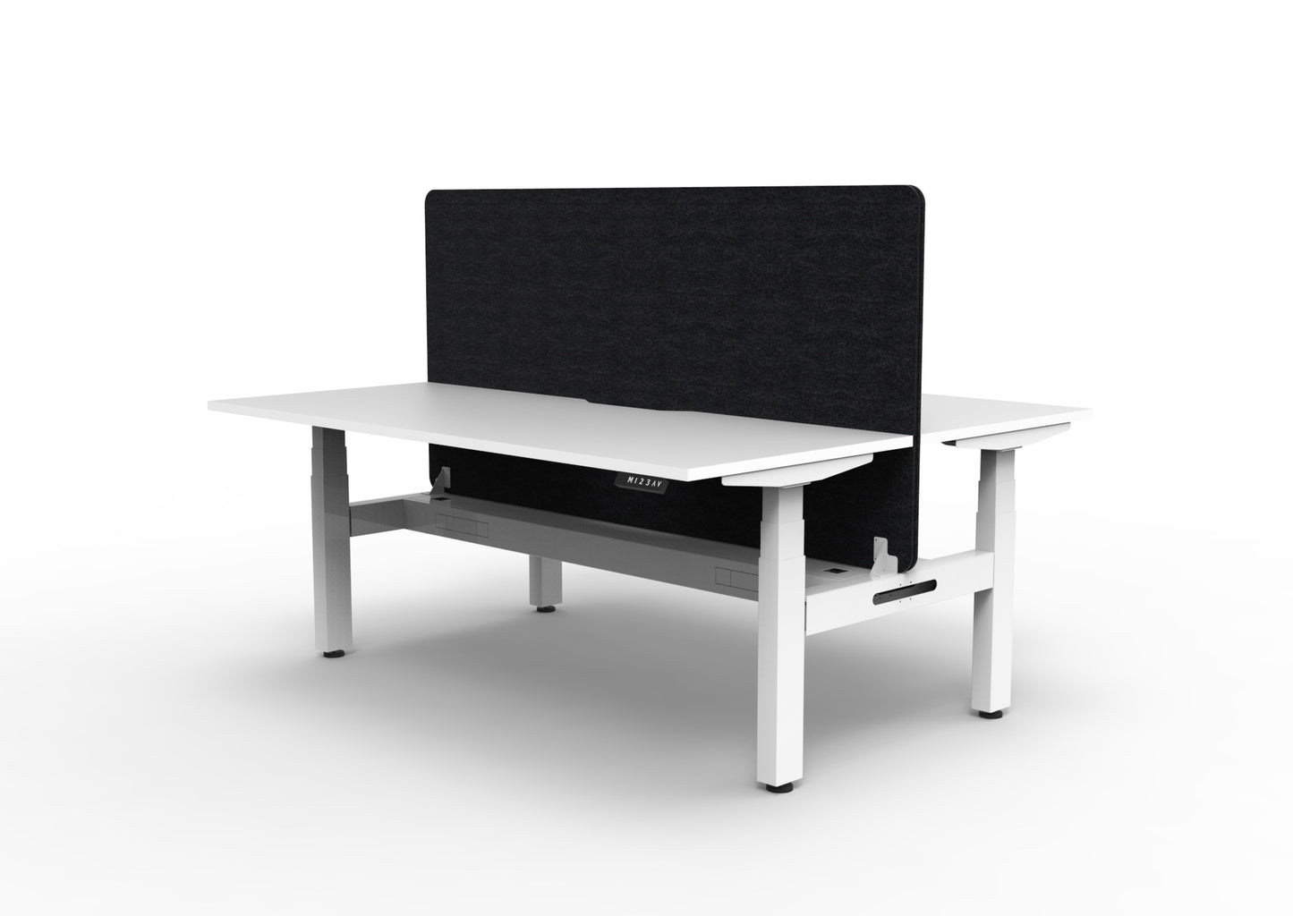 Boost+ Back to Back Workstation with Screen and Cable Tray Boost Plus 1800W Double-Screen+CT- WHITE/WHITE