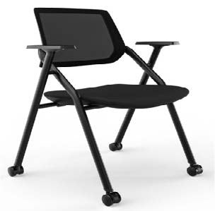 Air Mesh Back Training Chair - Black Fabric