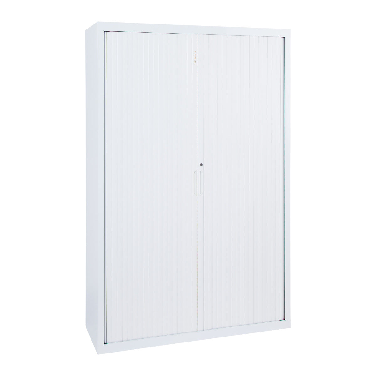 Tambour - 2000h x 1000w x 455d - supplied with 4 adjustable shelves Colour: White (Satin)