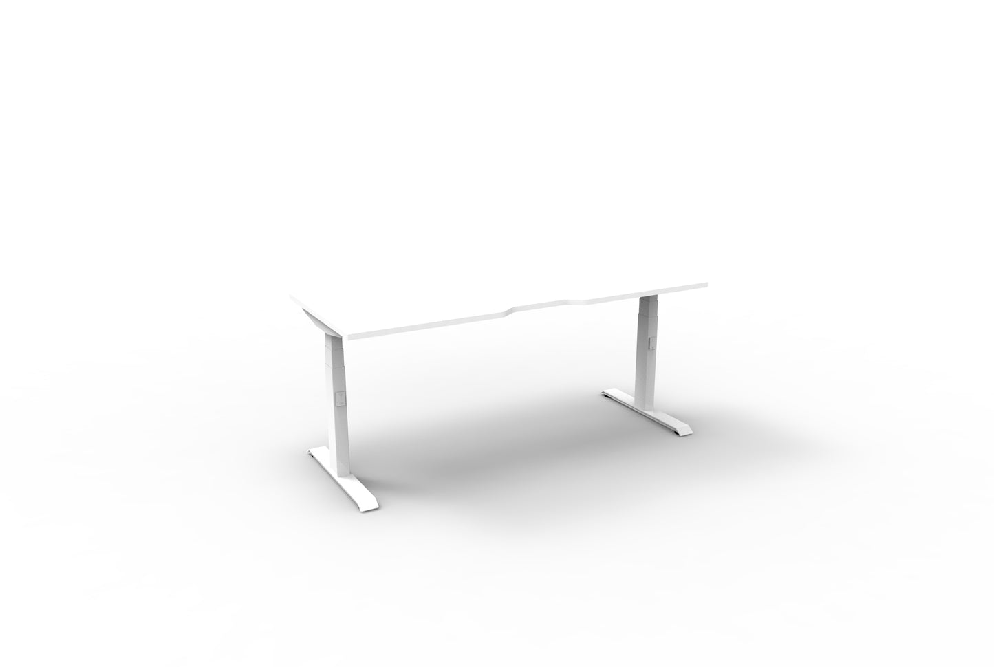 BOOST + HEIGHT ADJUSTABLE - Single Person Desk 1800mm W x 750mm D x 620mm - 1270mm H NATURAL WHITE/WHITE