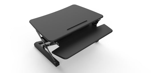 Rapid Riser Rapid Riser - Medium - Black
Rapid Riser - Medium - Black Plastic
890mm W x 590mm D Worksurface - 150mm - 500mm Height Range
Gas Lift Operated 
15 Different Height Adjustments