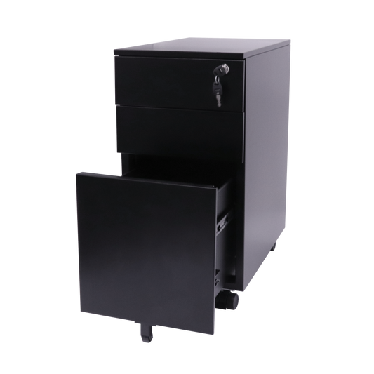 Slimline Mobile Pedestal Slimline Steel Pedestal - Black