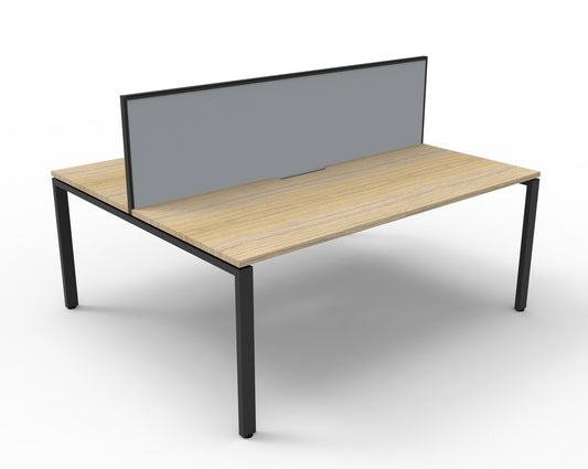 Deluxe Profile Leg Back to Back Workstation with Screen 1200 x 750 Deluxe Prof 2P B2B - NO/BL