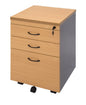 Rapid Worker Mobile Pedestal Mobile Pedestal - 2 Personal Drawers + 1 File Drawer  BEECH/IRONSTONE