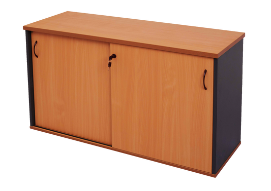 Sliding Door Credenza - Includes 2 x Adjustable 18mm T Shelves 1200mm W x 450mm D x 730mm H CHErRY/IRONSTONE