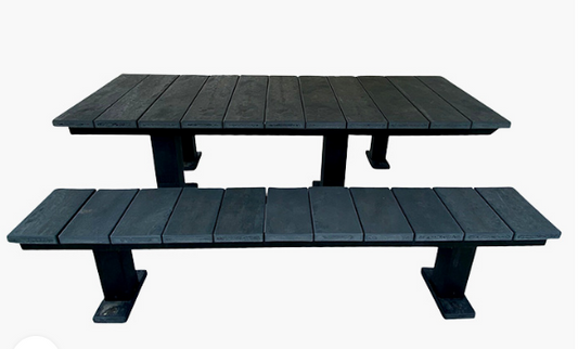 SET FLINDERS 2.2M IN GROUND GREY WITH BLACK SUPPORTS - WHEELCHAIR ACCESS