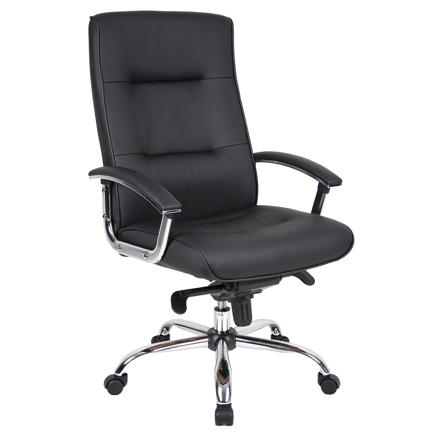 YS DESIGN GEORGIA
Georgia Executive Chair (YS201)
High Back
Adjustable Seat Height
Padded Fixed Arms
Tension Adjustment
Black Vinyl
Infinite Tilt Lockable Mechanism
120 Kg Weight Rating
5 Year warranty
Chrome Base