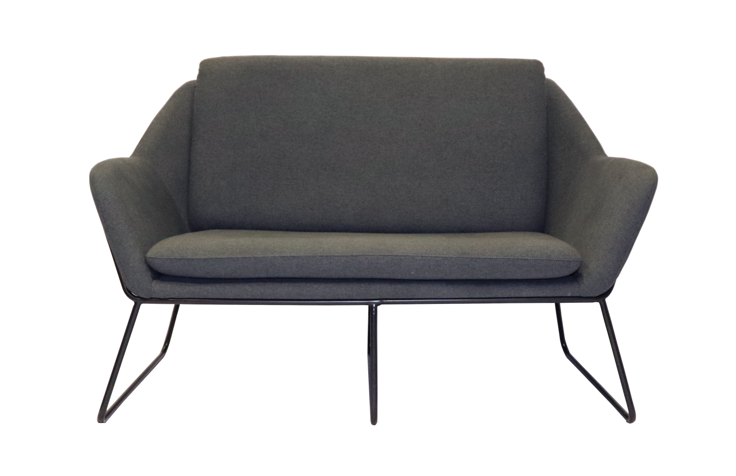 Cardinal 2 Seater Cardinal Lounge - 890mm H x 1335mm W x 690mm D Charcoal Ash Fabric Upholstery
Black P/C Solid Tube Frame - Removal Back Cushion - Rubber Button Feet 200 Kg Weight Rating