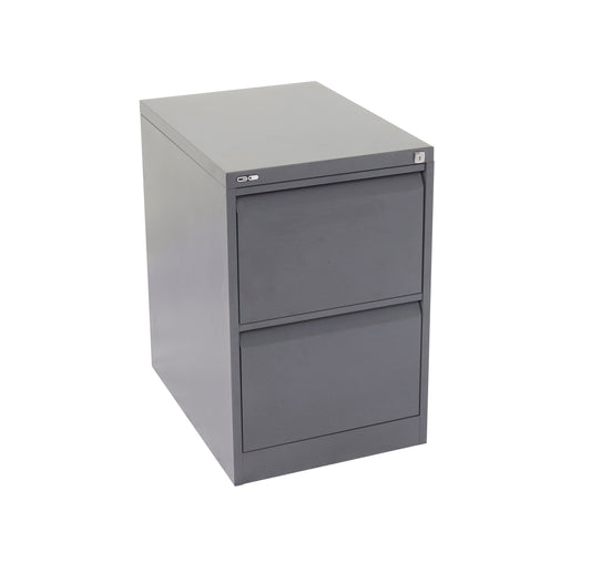 GO Heavy Duty 2 Drawer Filing Cabinet - Assembled GRAPHITE RIPPLE