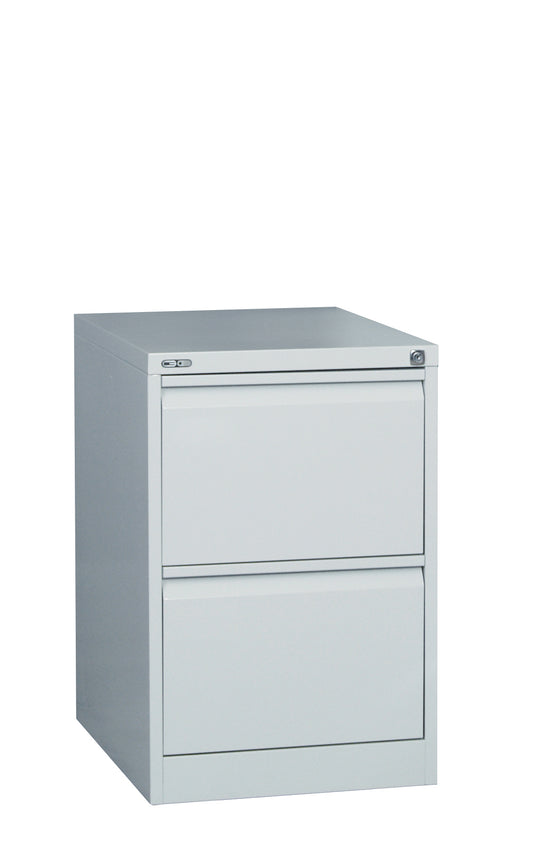 GO Heavy Duty 2 Drawer Filing Cabinet - Assembled SILVER GREY