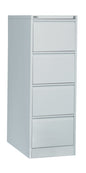 GO Heavy Duty 4 Drawer Filing Cabinet - Assembled SILVER GREY