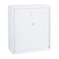Tambour - 1020h x 1200w x 455d - supplied with 2 adjustable shelves Colour: White (Satin)