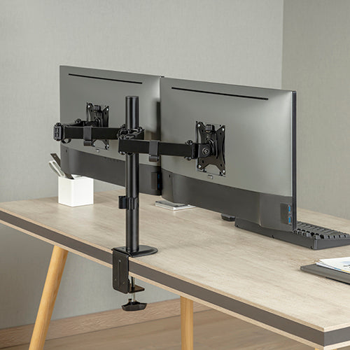 Brateck Dual-Monitor Steel Articulating Monitor Mount Fit Most 17"-32" Monitor Up to 20KG VESA 75x75,100x100