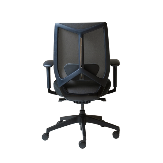 Arco Mesh Back Operator Chair Heavy Duty F020S Synchro Mechanism With 4 Locking Positions And Seat Slide BLACK