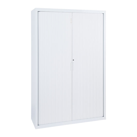 Tambour - 2000h x 1000w x 455d - supplied with 4 adjustable shelves Colour: White (Satin)