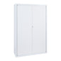 Tambour - 2000h x 1200w x 455d -
supplied with 4 adjustable shelves Colour: White (Satin)
