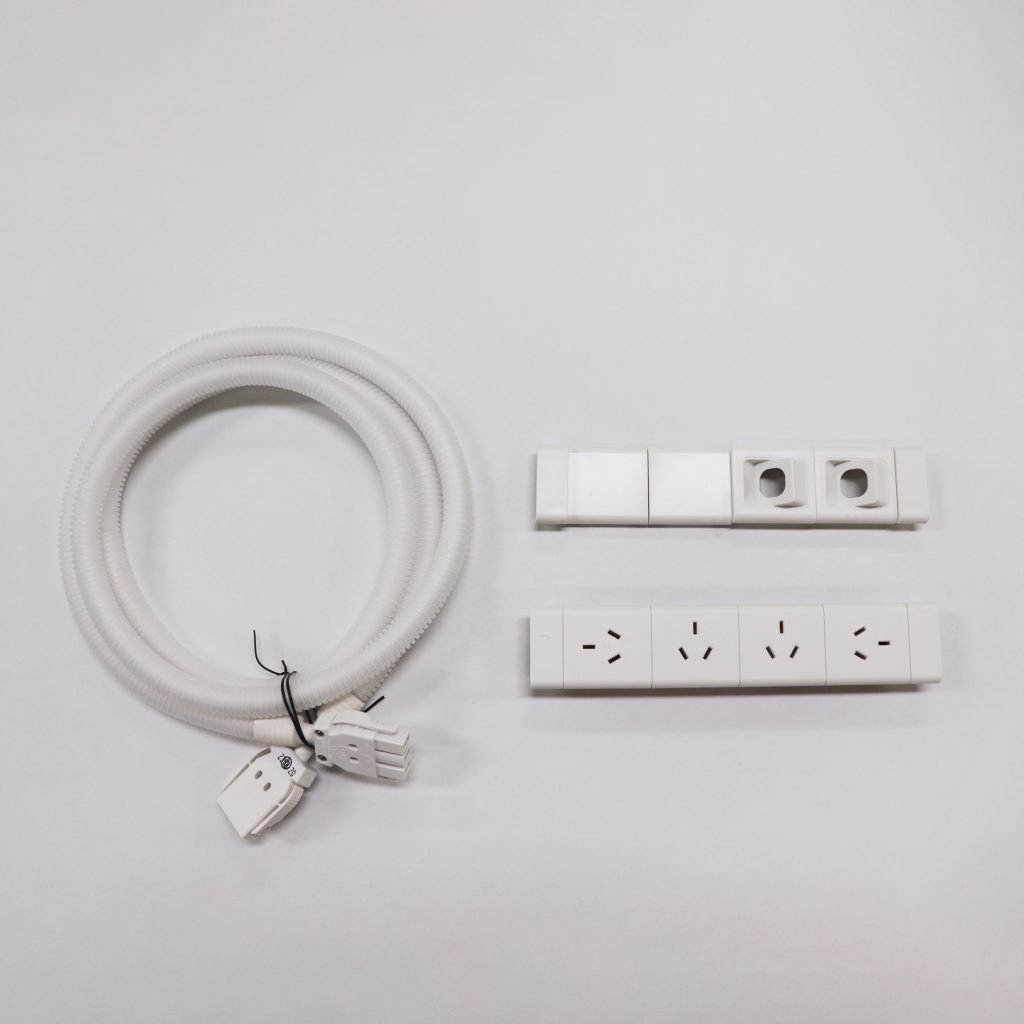 Boost Plus Soft Wire Kit - 4 GPO + 2 Data - White Suits Users With A Workstation Width Of 1800mm Also Includes 1 x 20AMP Lead In Conduit WHITE