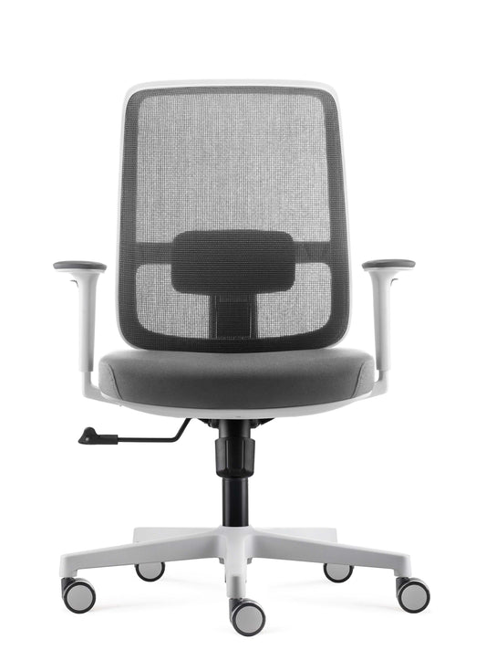 Lotto Medium Back Operator Chair Lotto Medium Back Chair - White Frame/Bl