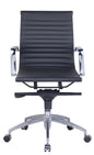 PU605M Medium Back Chair Medium Back Chrome Frame Chair - Black